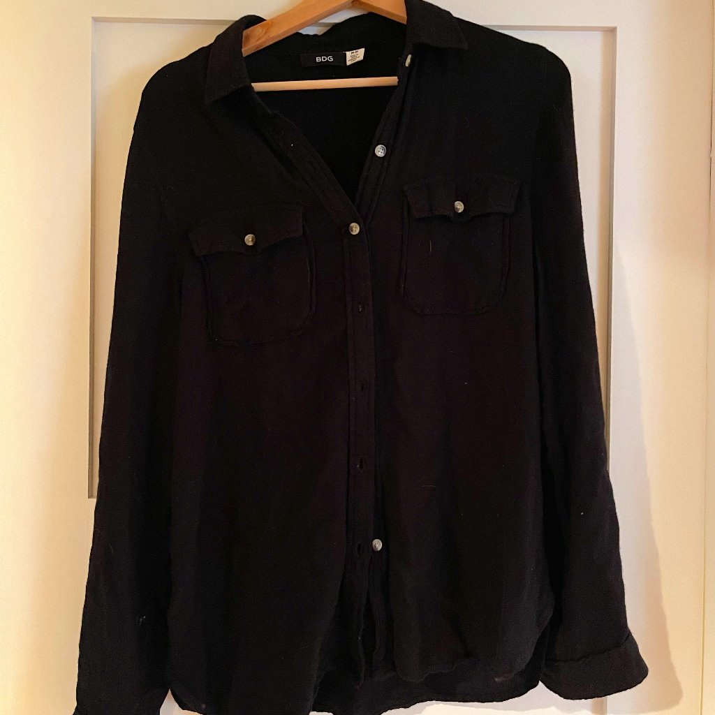 Bdg Black Button Down - Size Medium
